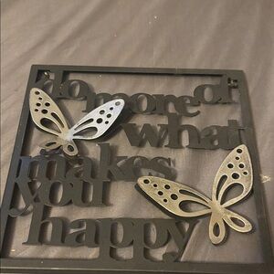 Inspirational Black Metal Butterfly Wall Art